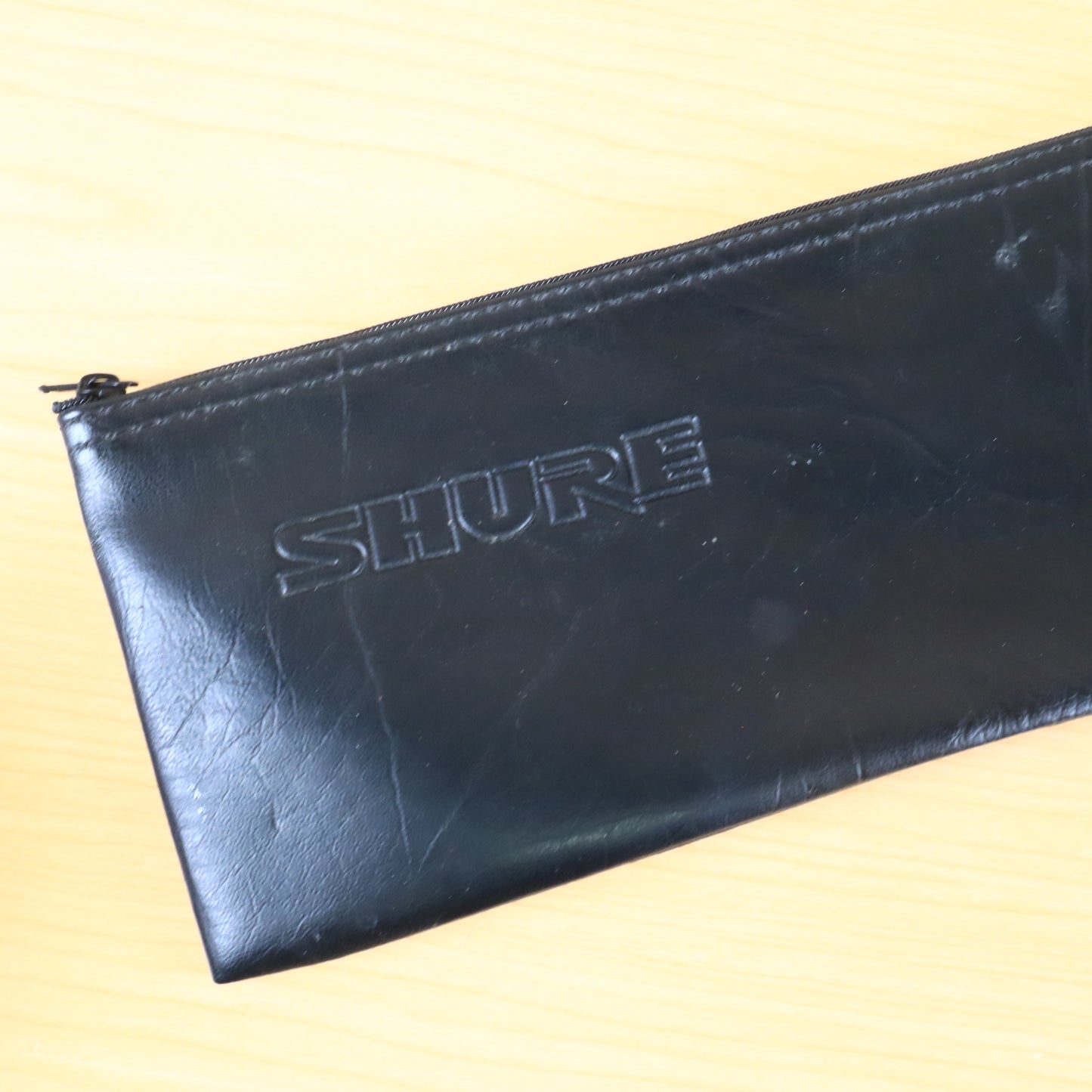Shure Wired Microphone Bag Zipper Pouch Case Black Vinyl Standard Size (9"x4")