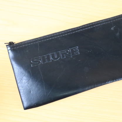 Shure Wired Microphone Bag Zipper Pouch Case Black Vinyl Standard Size (9"x4")