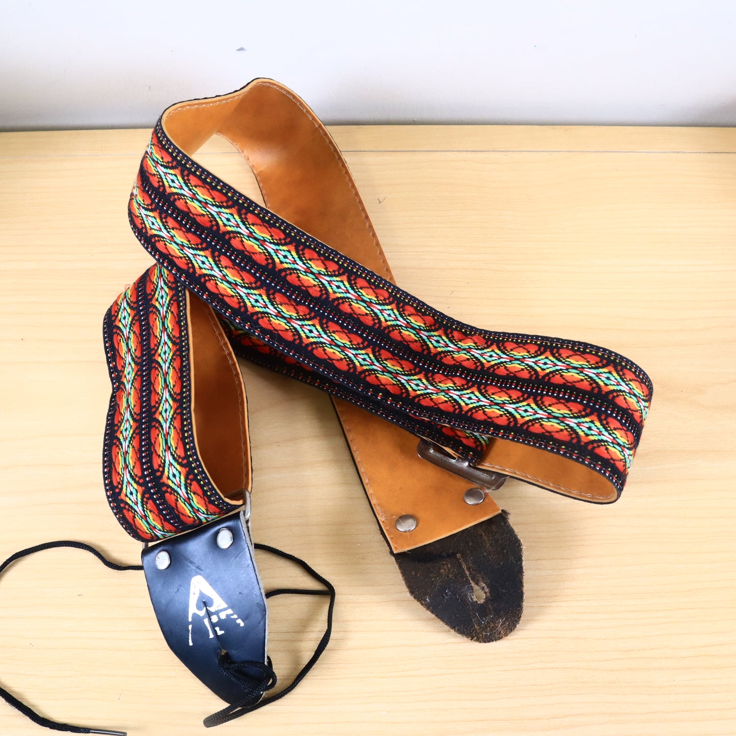 Vintage Original Ace Guitar Strap Hippie Woven Multi Color