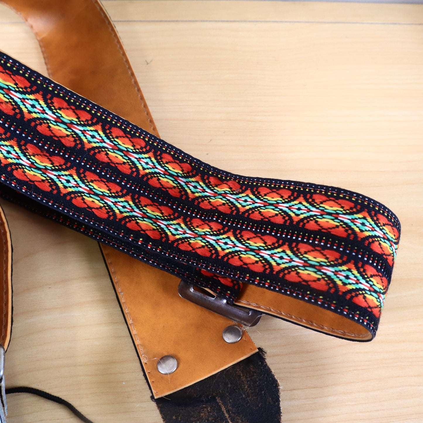 Vintage Original Ace Guitar Strap Hippie Woven Multi Color