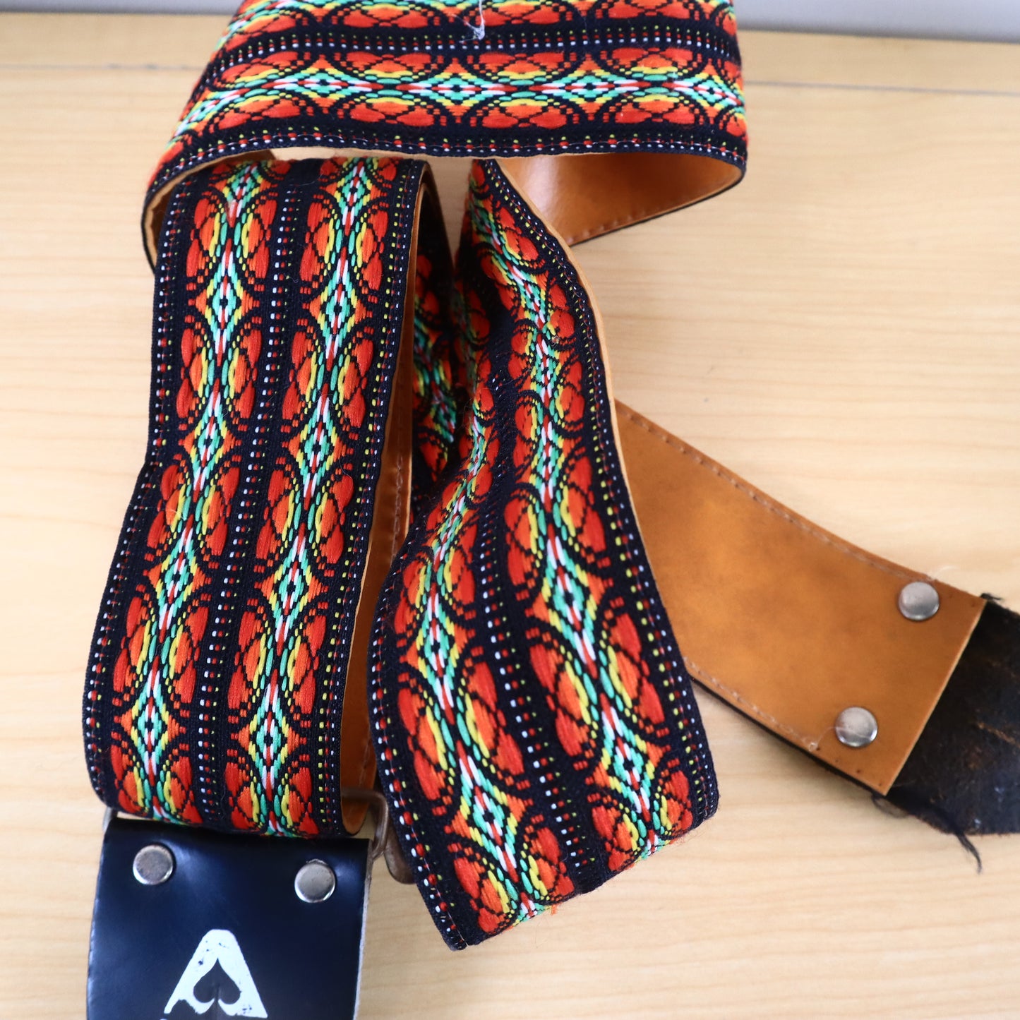 Vintage Original Ace Guitar Strap Hippie Woven Multi Color