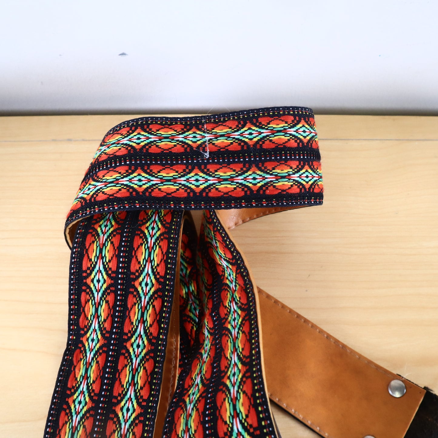 Vintage Original Ace Guitar Strap Hippie Woven Multi Color