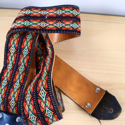 Vintage Original Ace Guitar Strap Hippie Woven Multi Color