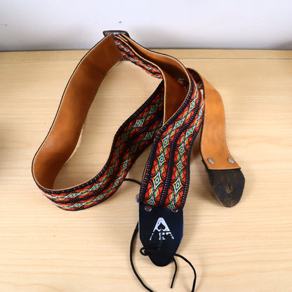Vintage Original Ace Guitar Strap Hippie Woven Multi Color