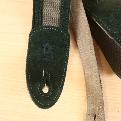 Levy's Canvas Guitar/Bass Strap Green/Brown
