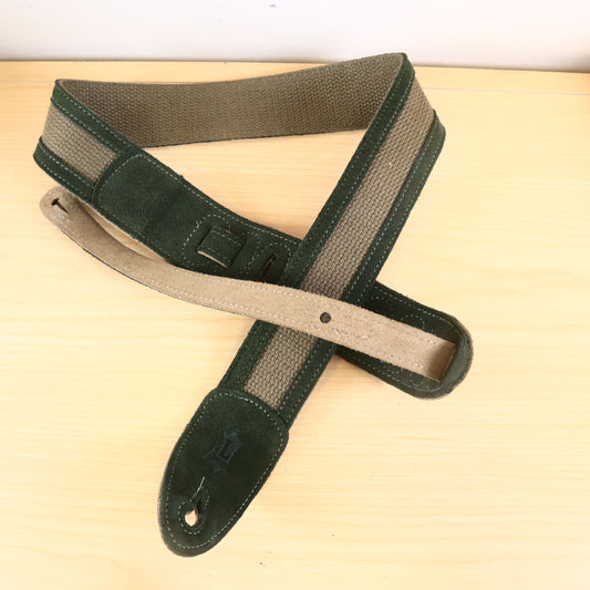 Levy's Canvas Guitar/Bass Strap Green/Brown