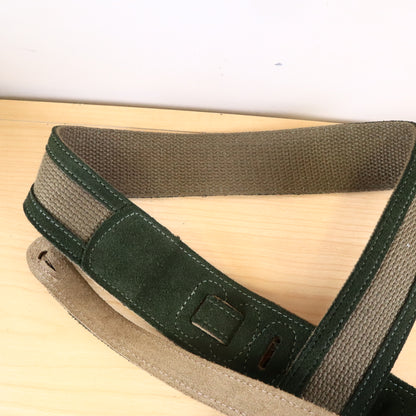 Levy's Canvas Guitar/Bass Strap Green/Brown