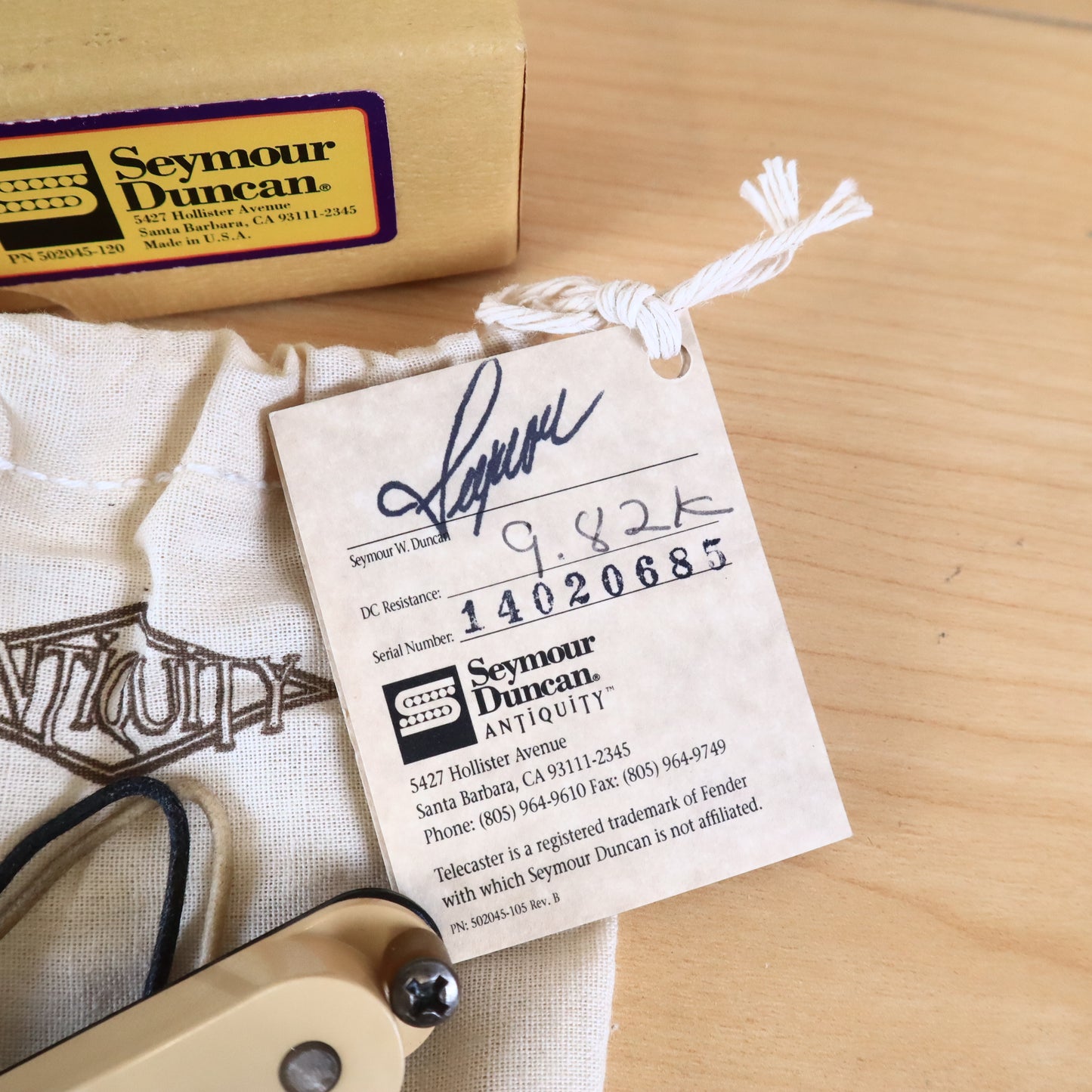 Seymour Duncan Antiquity Strat Custom Bridge Pickup Cream 9.82kOhms