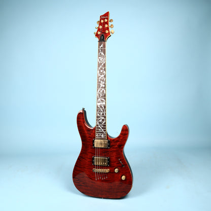 2003 Schecter C-1 Classic Diamond Vine Inlays Antique Amber