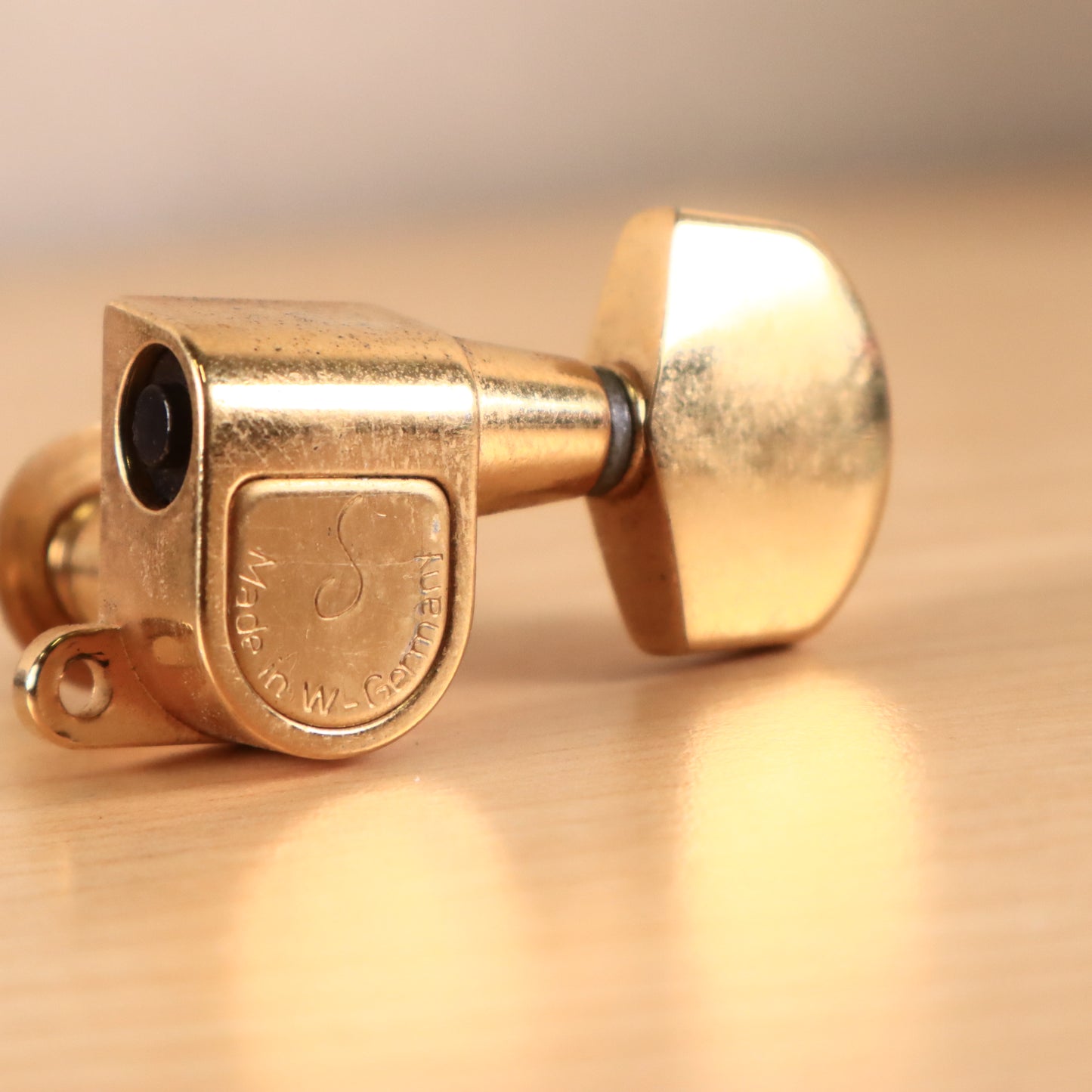 1970s 80s 3x3 Schaller West Germany Guitar Tuner Gold Finish