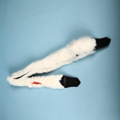 Get'm Get'm Guitar Strap 2.5" White Faux Fur