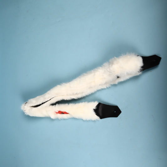 Get'm Get'm Guitar Strap 2.5" White Faux Fur