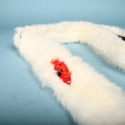 Get'm Get'm Guitar Strap 2.5" White Faux Fur