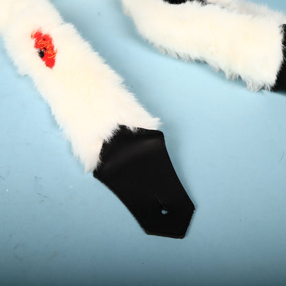 Get'm Get'm Guitar Strap 2.5" White Faux Fur