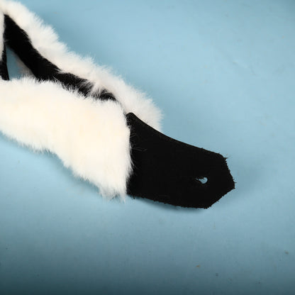 Get'm Get'm Guitar Strap 2.5" White Faux Fur