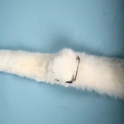 Get'm Get'm Guitar Strap 2.5" White Faux Fur