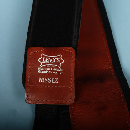 Levy's MSS1Z Leather Bass Guitar Padded Strap