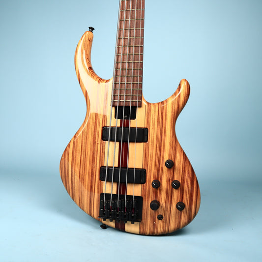 Tobias USA 5-String Bass Neck Through Guitar Zebrawood