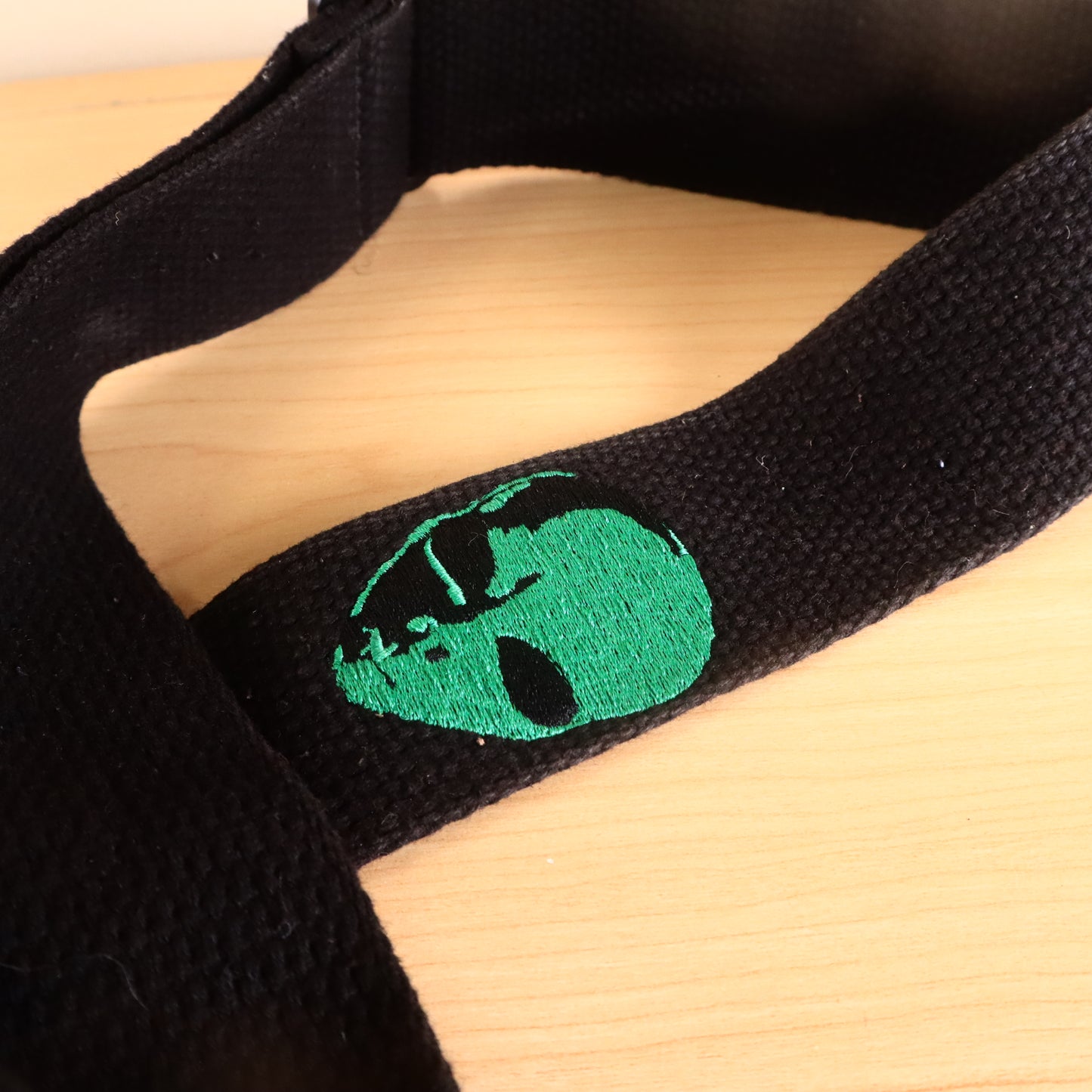 Henry Heller 2" Cotton Adjustable Guitar Strap Black Alien UFO Embroidery NWT