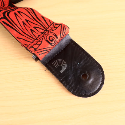 D’Addario T20W1423 Woven Guitar Strap, Tiki Mask, Red