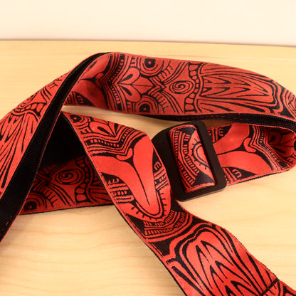 D’Addario T20W1423 Woven Guitar Strap, Tiki Mask, Red