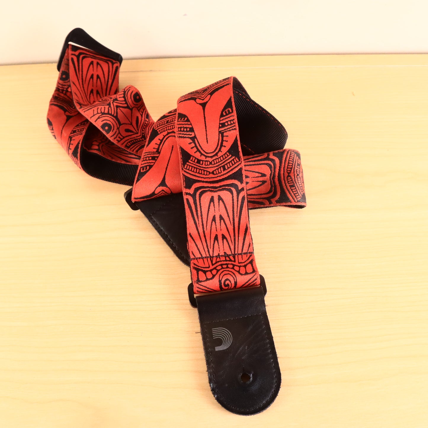 D’Addario T20W1423 Woven Guitar Strap, Tiki Mask, Red
