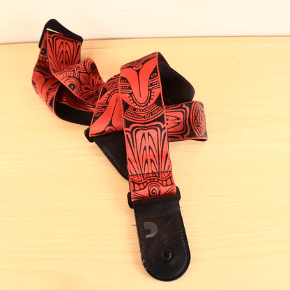 D’Addario T20W1423 Woven Guitar Strap, Tiki Mask, Red