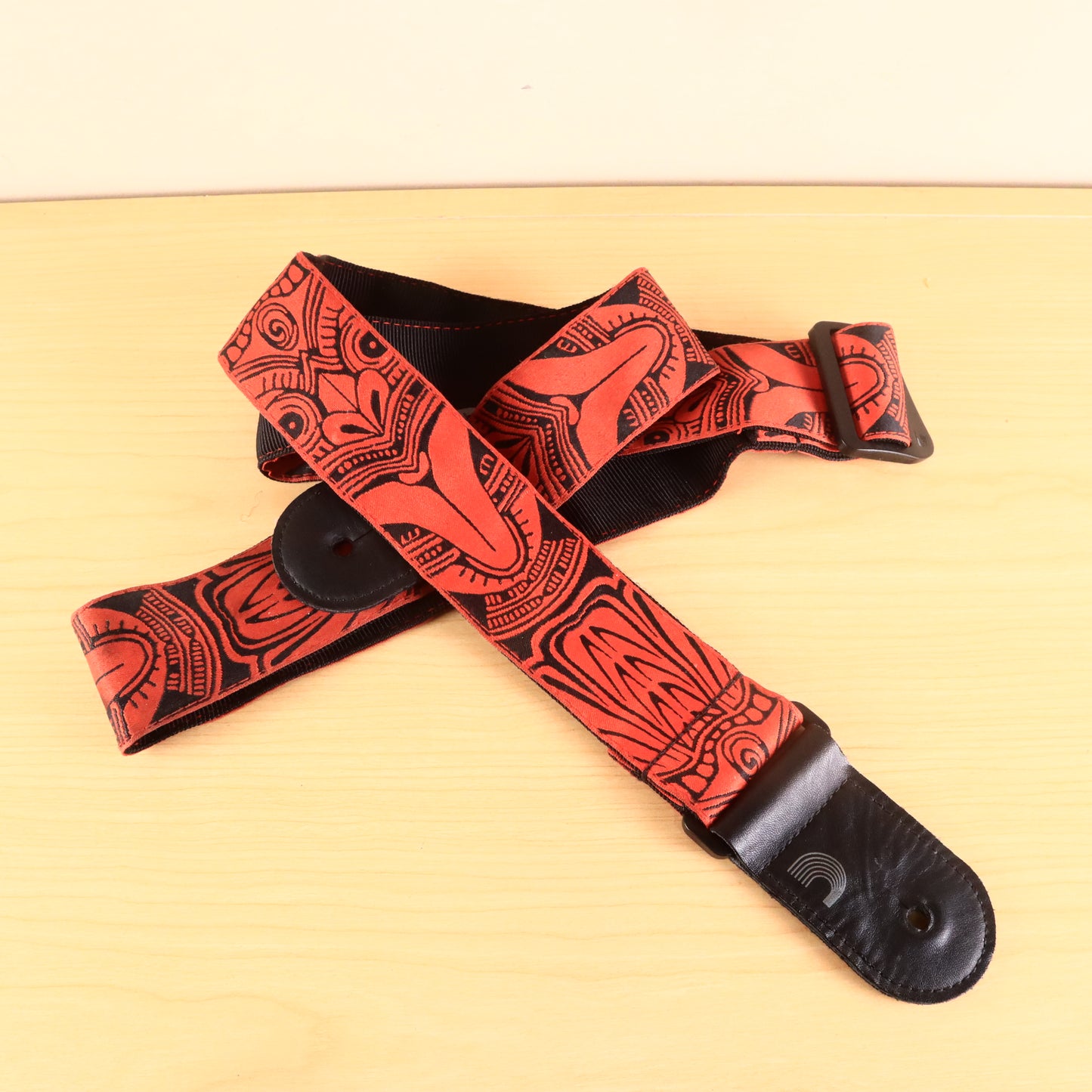 D’Addario T20W1423 Woven Guitar Strap, Tiki Mask, Red