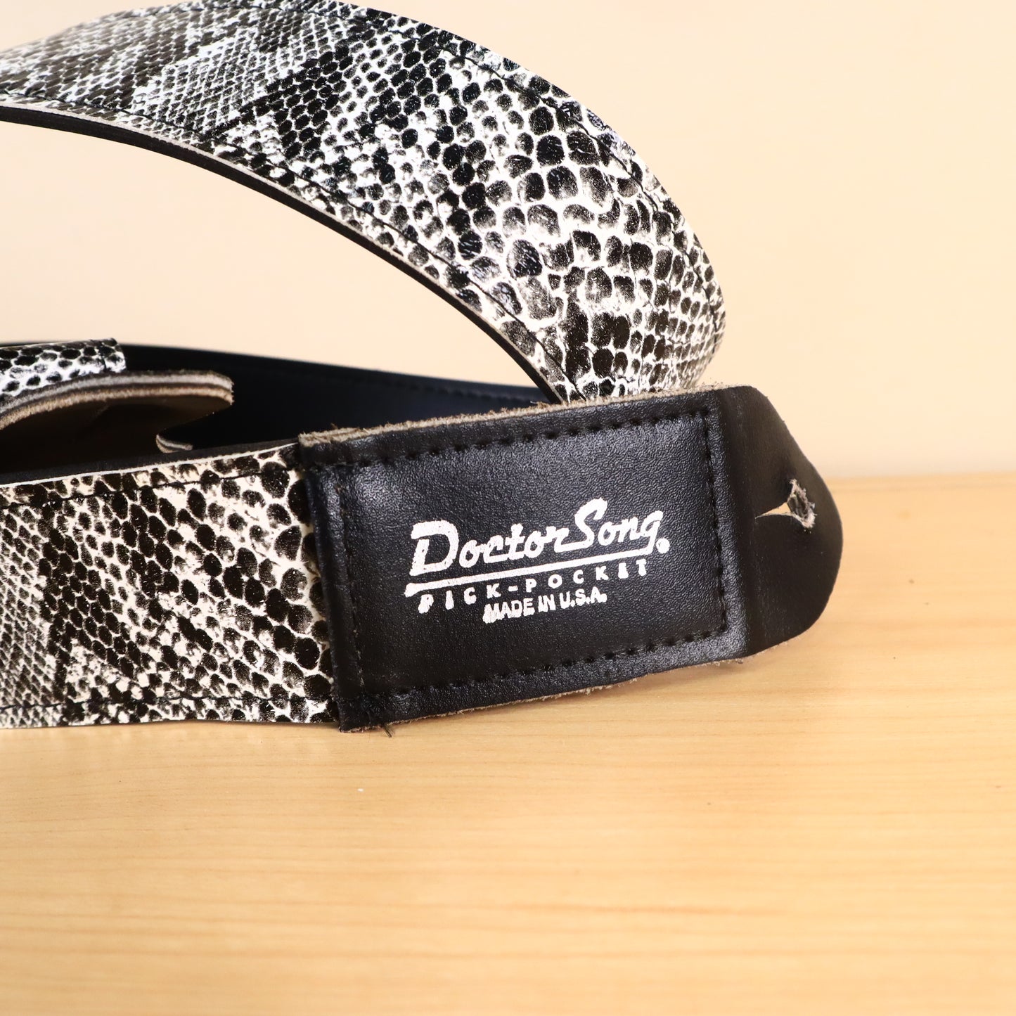 1980s RARE Doctor Song Snake Skin Guitar Strap Excellent Condition