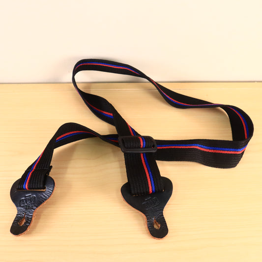 ACE USA Guitar Strap Black and Red Stripes