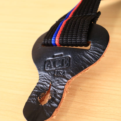 ACE USA Guitar Strap Black and Red Stripes