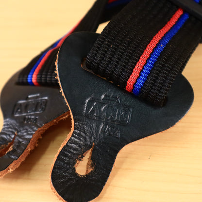 ACE USA Guitar Strap Black and Red Stripes