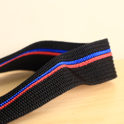 ACE USA Guitar Strap Black and Red Stripes