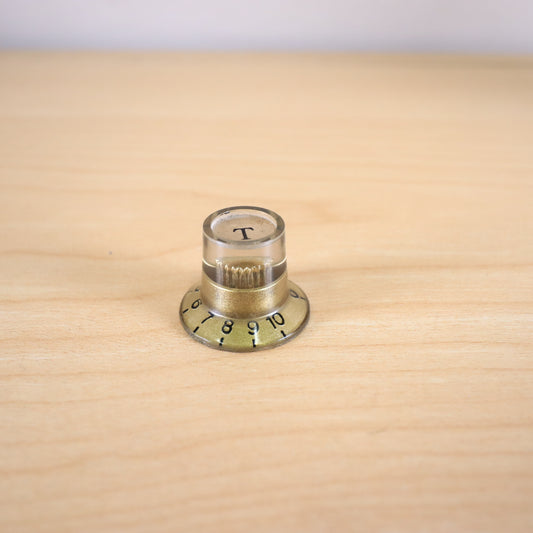 1960's Univox Teisco Guyatone Conrad - Single Gold Tone Guitar Knob