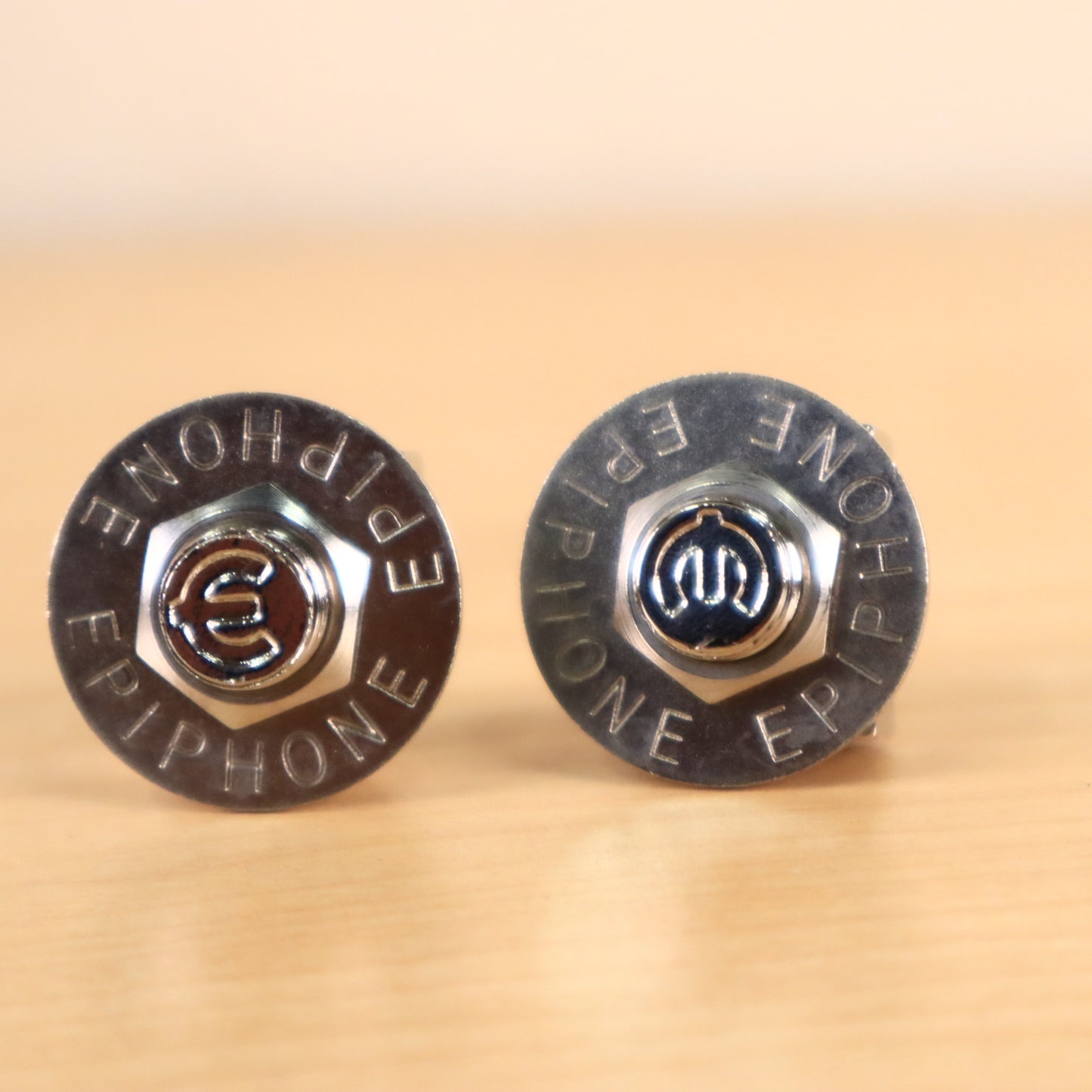 Epiphone Les Paul Custom Guitar Locking Strap Buttons Pair of Two Silver