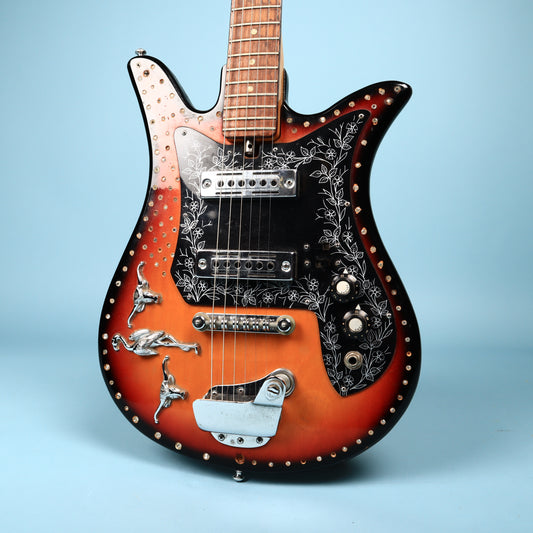 1960s Teisco Del Rey ET-200 Rhinestone Bedazzled Cowboy Guitar