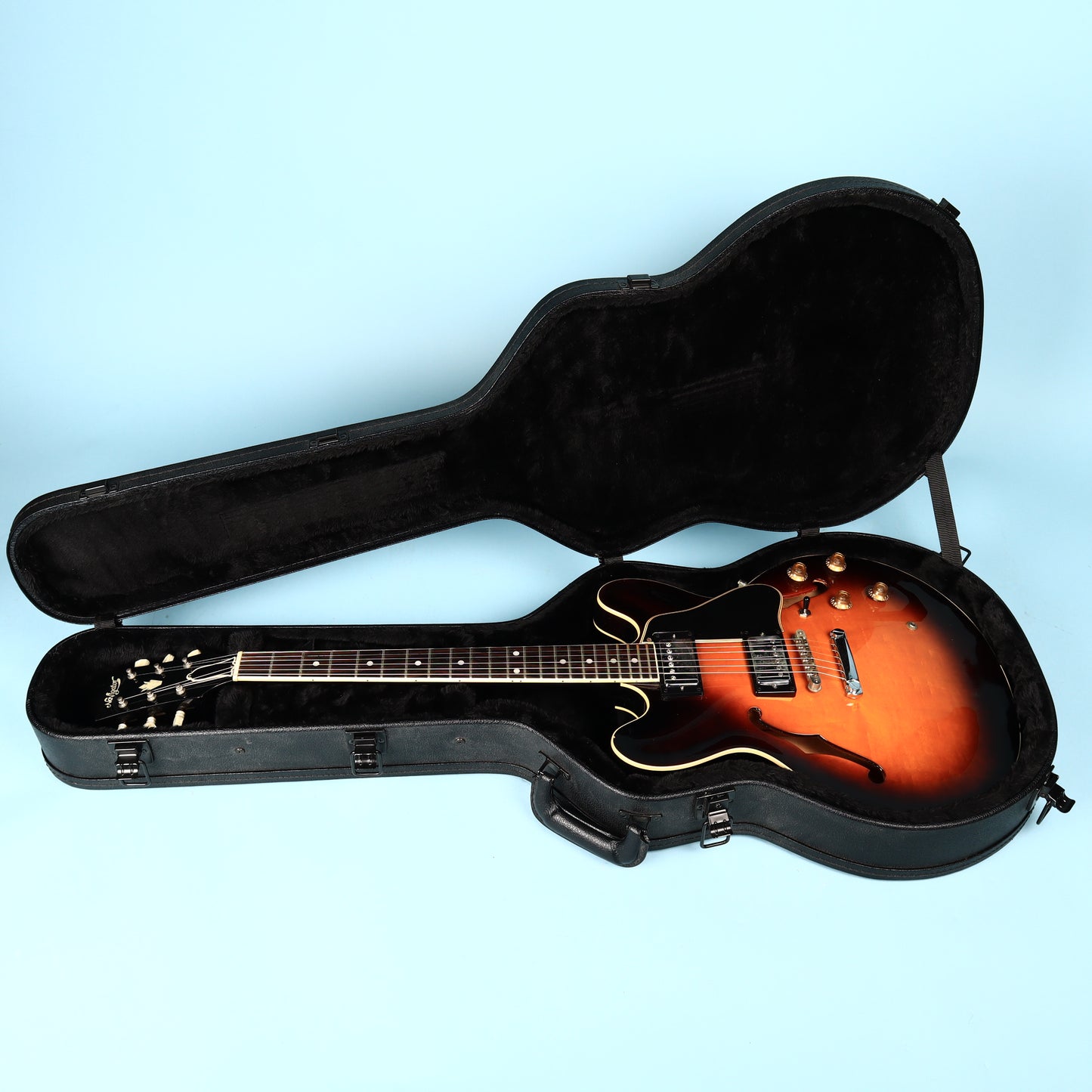 Gibson ES335 ES 330 335 345 347 355 Stereo Blacked Out Hardshell Guitar Case