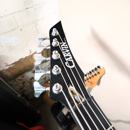 1991 Carvin LB75 5-String Metallic Blue Electric Bass Neck Thru