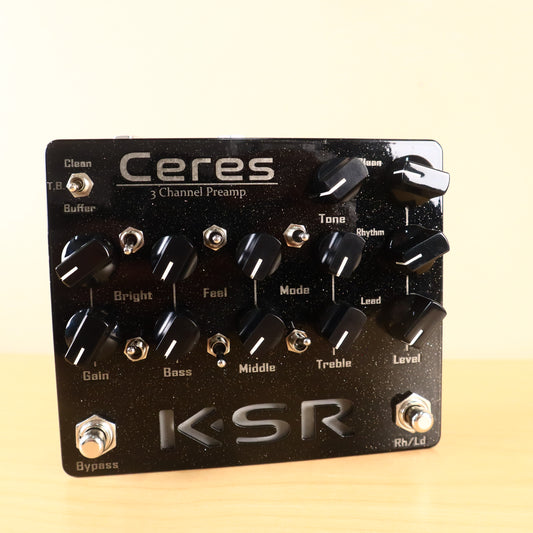 KSR Ceres 3 channel Preamp pedal Black Sparkle Mint Condition