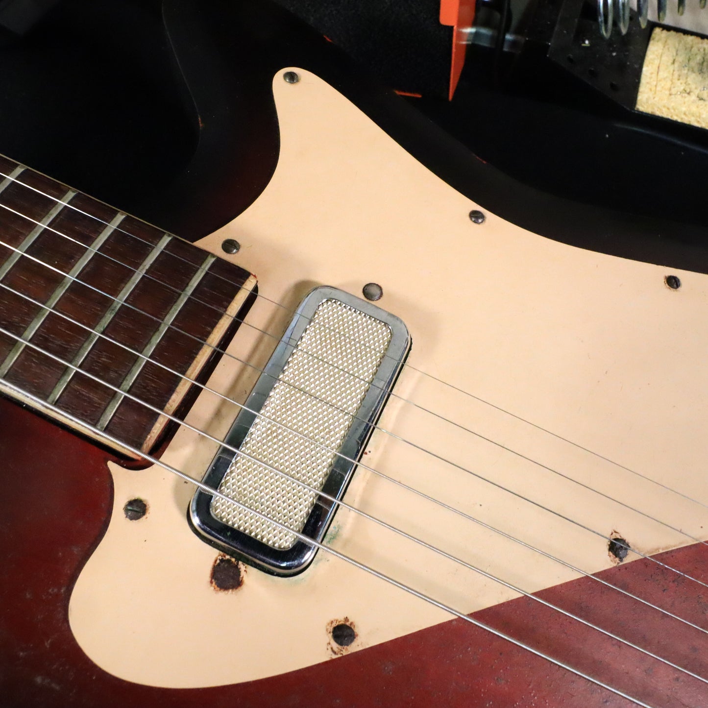 1960s Kay Vanguard Single Pickup Redburst Electric Guitar K331 II