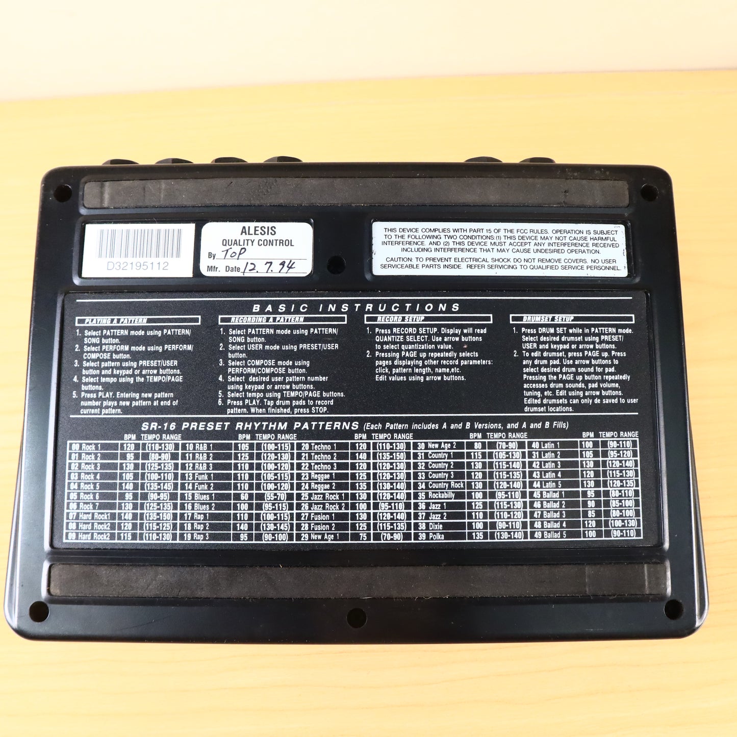 Alesis SR-16 16-Bit Stereo Drum Machine