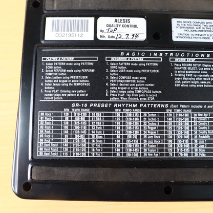 Alesis SR-16 16-Bit Stereo Drum Machine