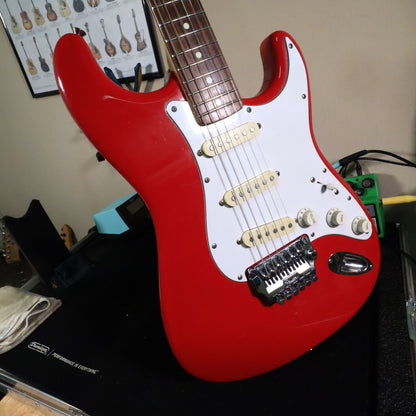 1987 MIJ Squier Ferrari Red Contemporary Stratocaster System 1 Electric Guitar