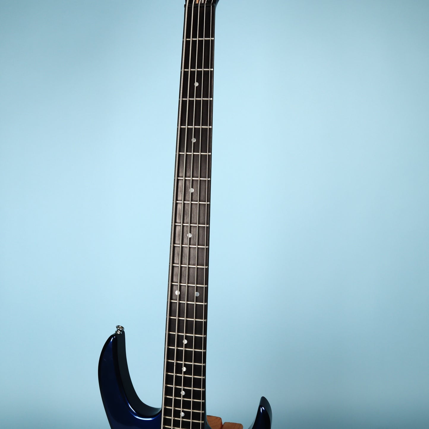 1991 Carvin LB75 5-String Metallic Blue Electric Bass Neck Thru