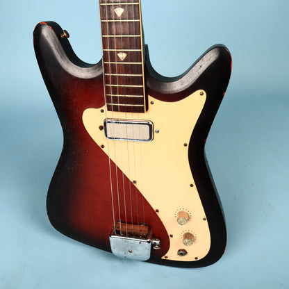 1960s Kay Vanguard Single Pickup Redburst Electric Guitar K331 II