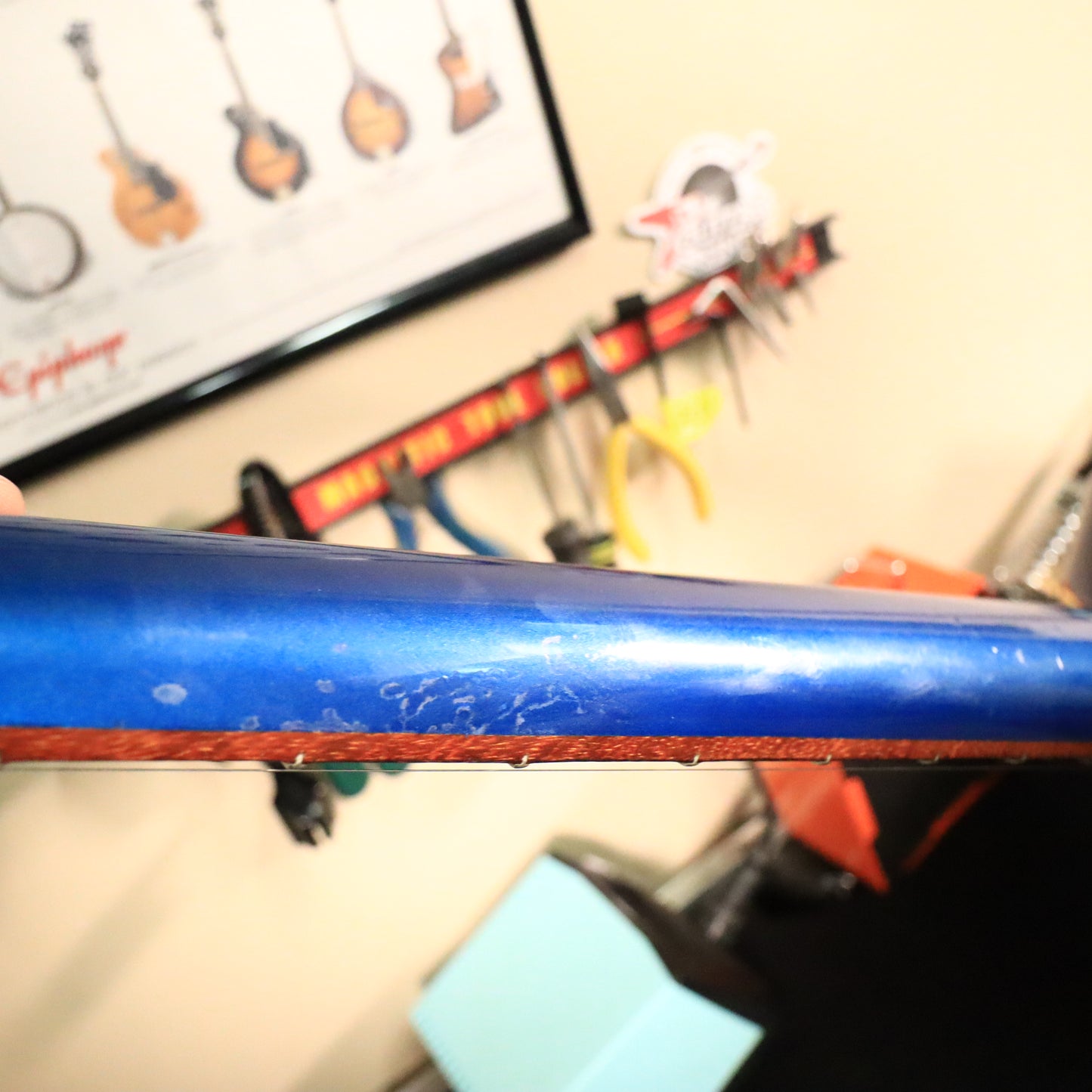 2004 Studio Limited Platinum Sapphire Blue Electric Guitar *Headstock Repair*