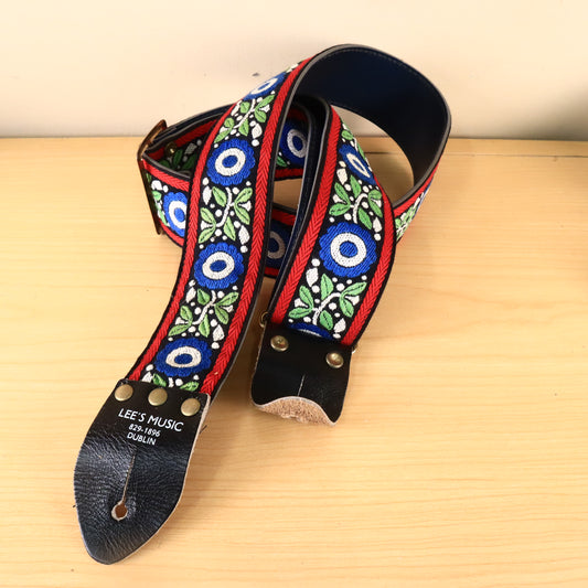 Vintage 1960s Dublin, Ca Lee's Music Guitar Strap Woven Hippie Fabric Strap Beautiful