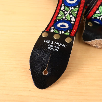 Vintage 1960s Dublin, Ca Lee's Music Guitar Strap Woven Hippie Fabric Strap