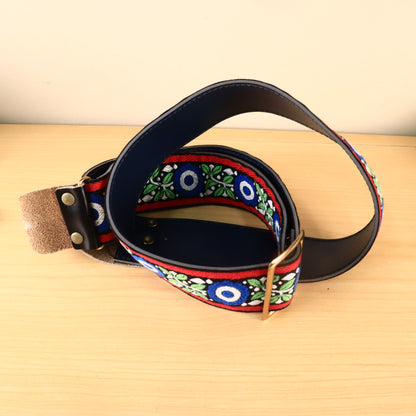Vintage 1960s Dublin, Ca Lee's Music Guitar Strap Woven Hippie Fabric Strap