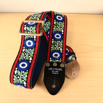 Vintage 1960s Dublin, Ca Lee's Music Guitar Strap Woven Hippie Fabric Strap